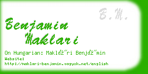 benjamin maklari business card